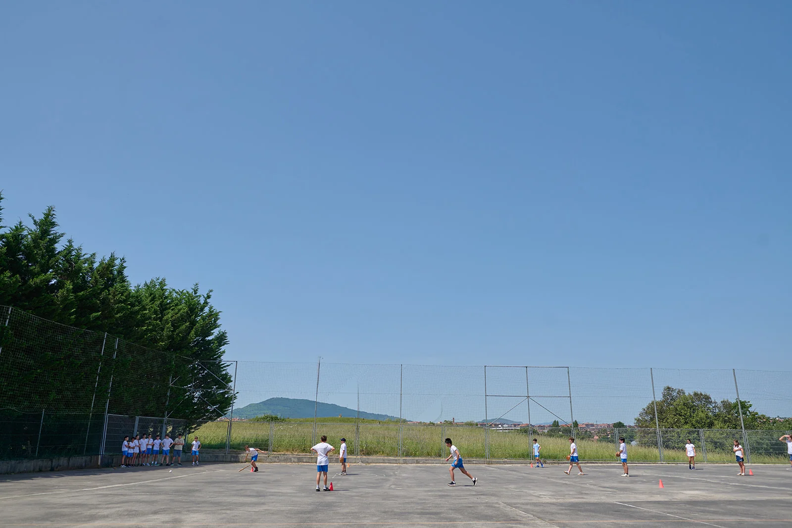 Campus with students outdoors